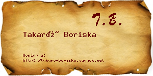 Takaró Boriska névjegykártya